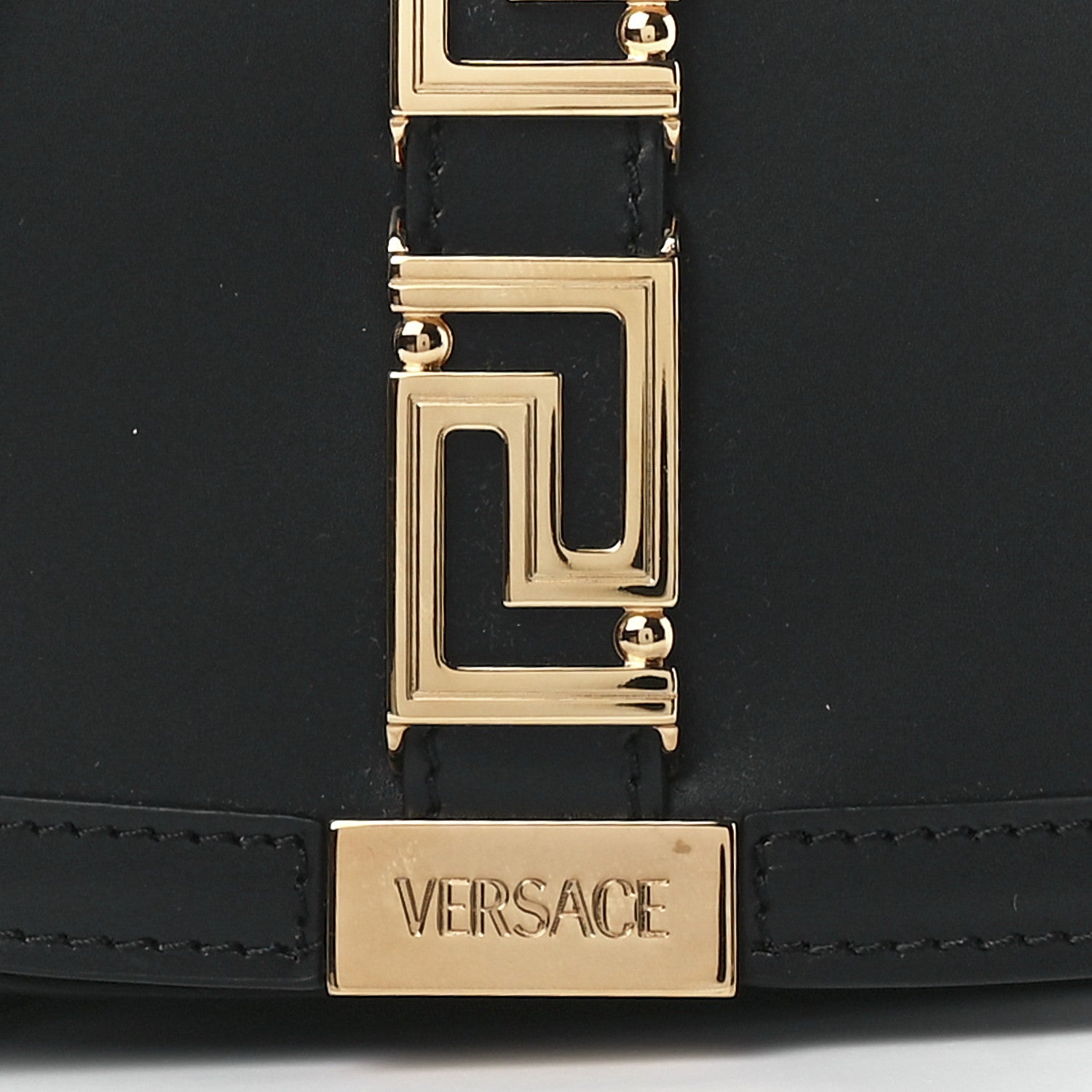 Versace Calfskin Small Greca Goddess Shoulder Bag Black 9 of 13