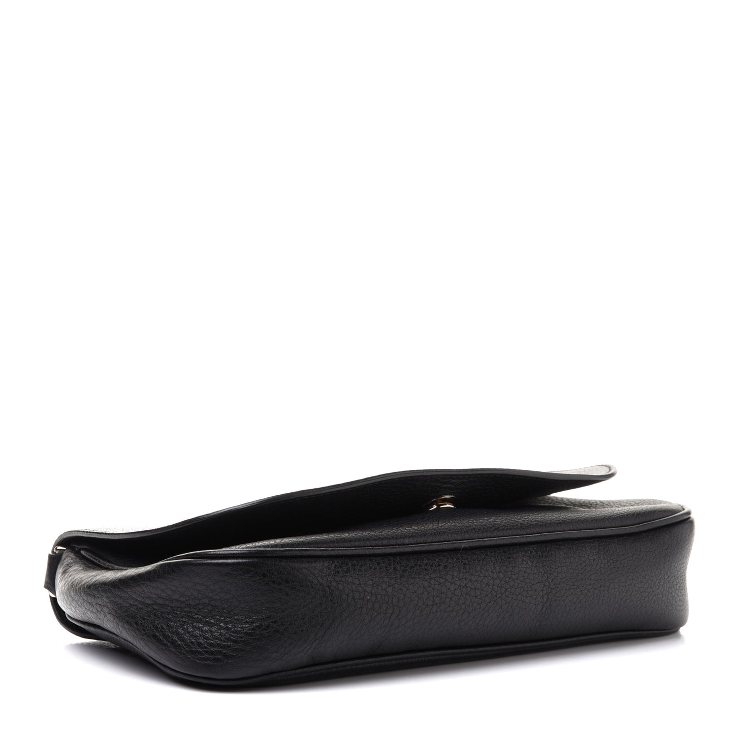 Pebbled Calfskin Medium Soho Flap Crossbody Black