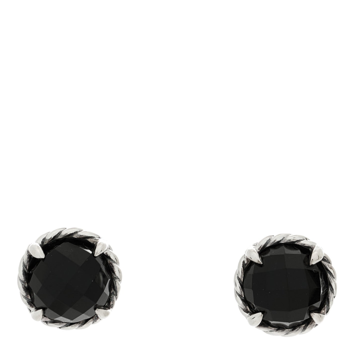 Sterling Silver Black Onyx 10mm Chatelaine Earrings