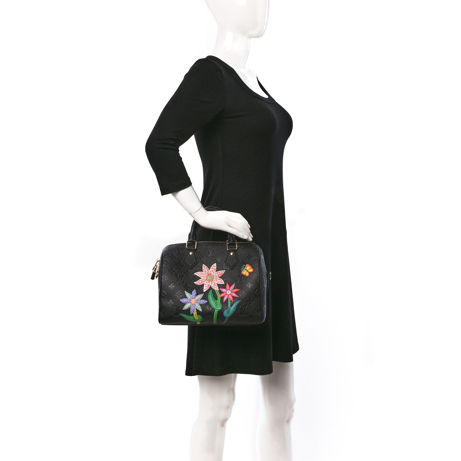 Louis Vuitton LV X YK Empreinte Speedy Bandouliere 25 Black 2 of 8