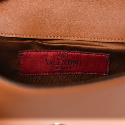 Valentino Garavani Calfskin Rockstud Chain Wallet Flap Bag Tan 5 of 9