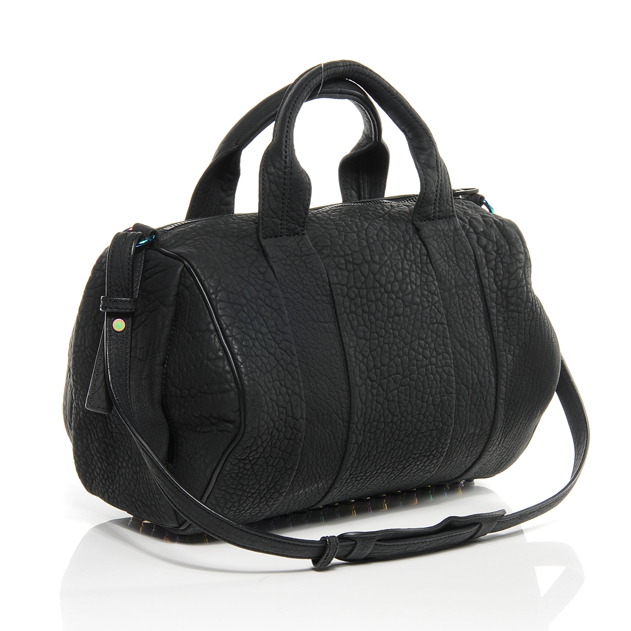 Alexander Wang Leather Rocco Duffel Matte Black w Iridescent