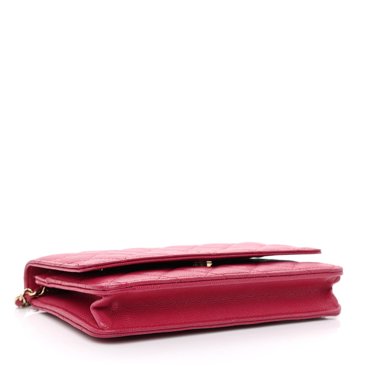 Caviar Quilted Wallet On Chain WOC Dark Pink
