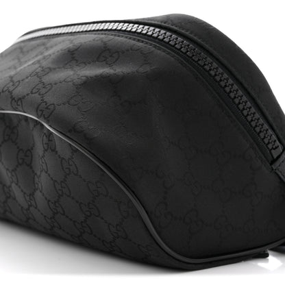 Gucci Nylon Monogram Fanny Pack Belt Bag Black 10 of 11
