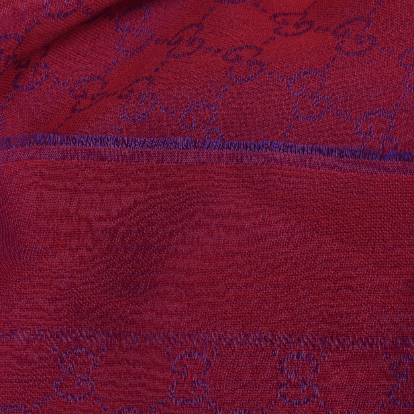 Wool Jacquard Monogram Scarf Fuchsia