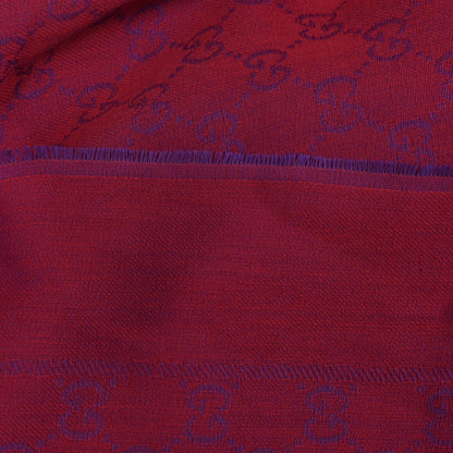 Gucci Wool Jacquard Monogram Scarf Fuchsia 4 of 5