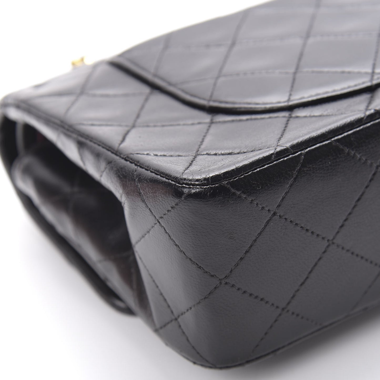 Lambskin Quilted Small Double Flap Black