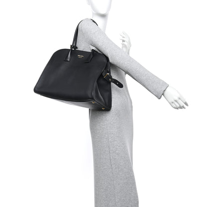 Prada Soft Grain Calfskin Large Tote Bag Black 2 of 12