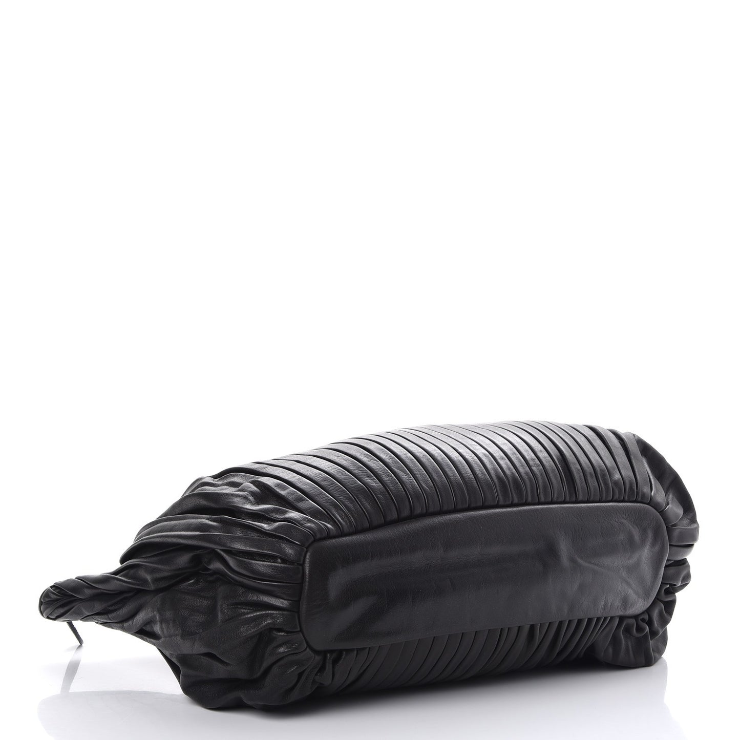 Vitello Lux Pleated Tote Nero Black