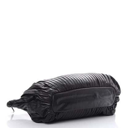 Miu Miu Vitello Lux Pleated Tote Nero Black 4 of 8
