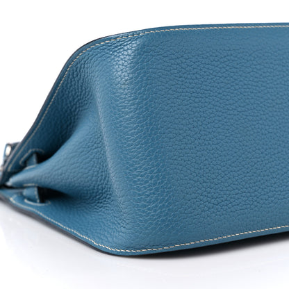 Hermes Taurillon Clemence Jypsiere 28 Blue Jean 8 of 13
