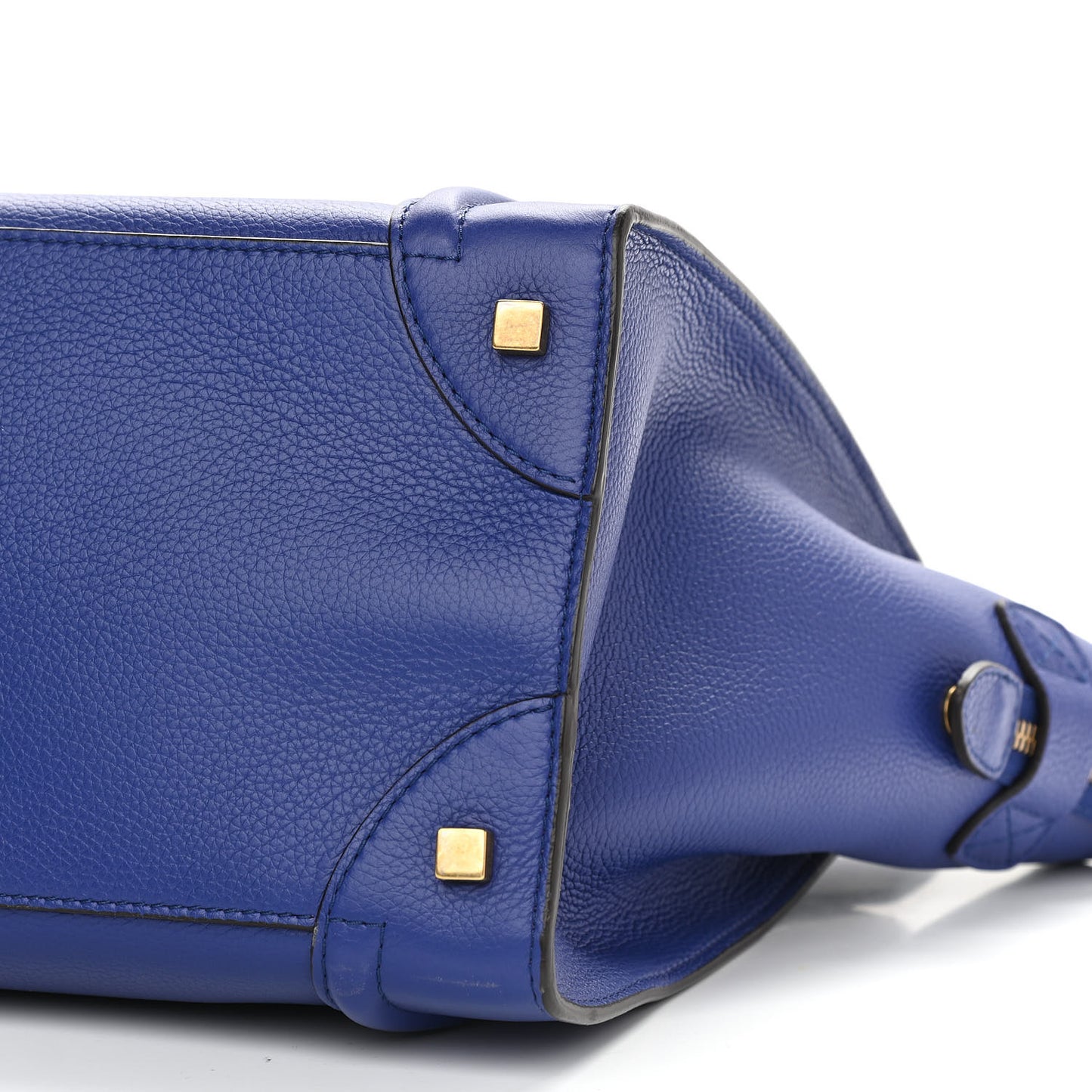 Drummed Calfskin Mini Luggage Indigo