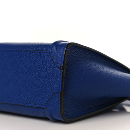 Celine Drummed Calfskin Nano Luggage Indigo 9 of 9