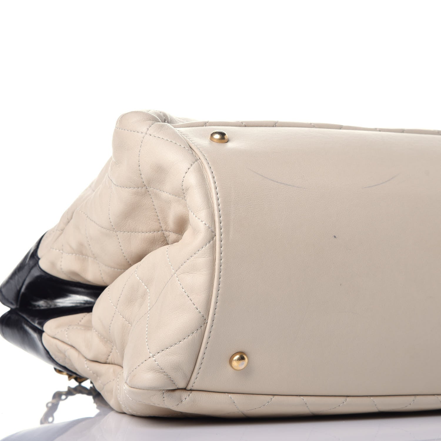 Chanel Calfskin Quilted In The Mix Shopping Tote Beige Black 15 of 20