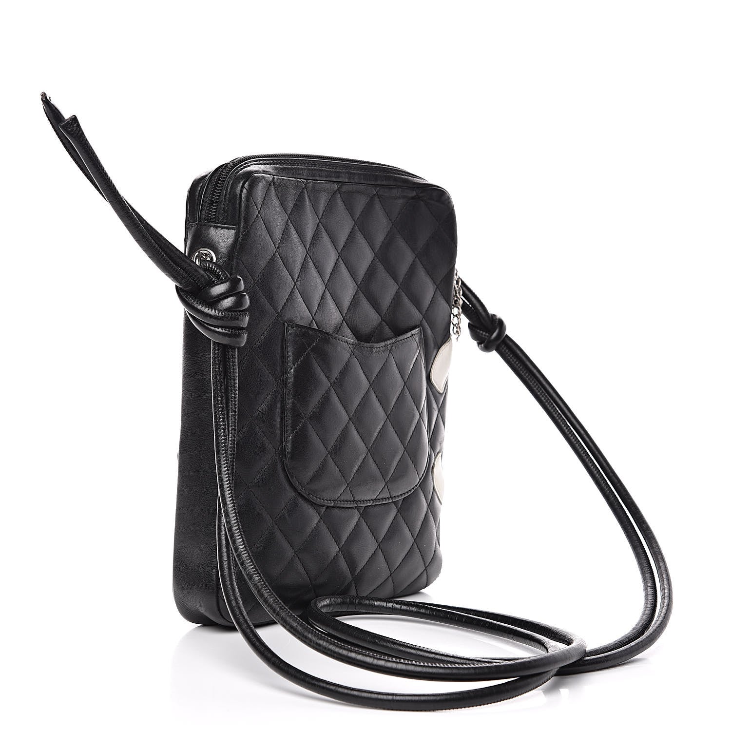 Chanel Calfskin Quilted Medium Cambon Messenger Black White 3 of 12