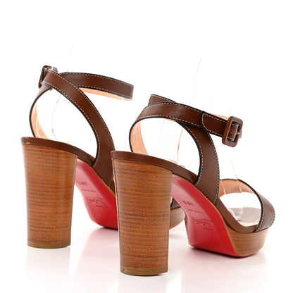 Christian Louboutin Nappa Loubi Bee Alta 130 Sandals 38.5 Cuoio 4 of 8