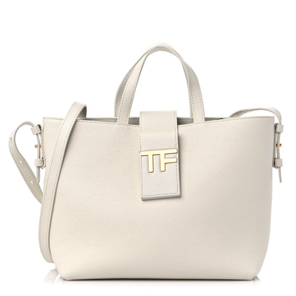Tom Ford Grained Calfskin Mini TF East West Tote White 1 of 9