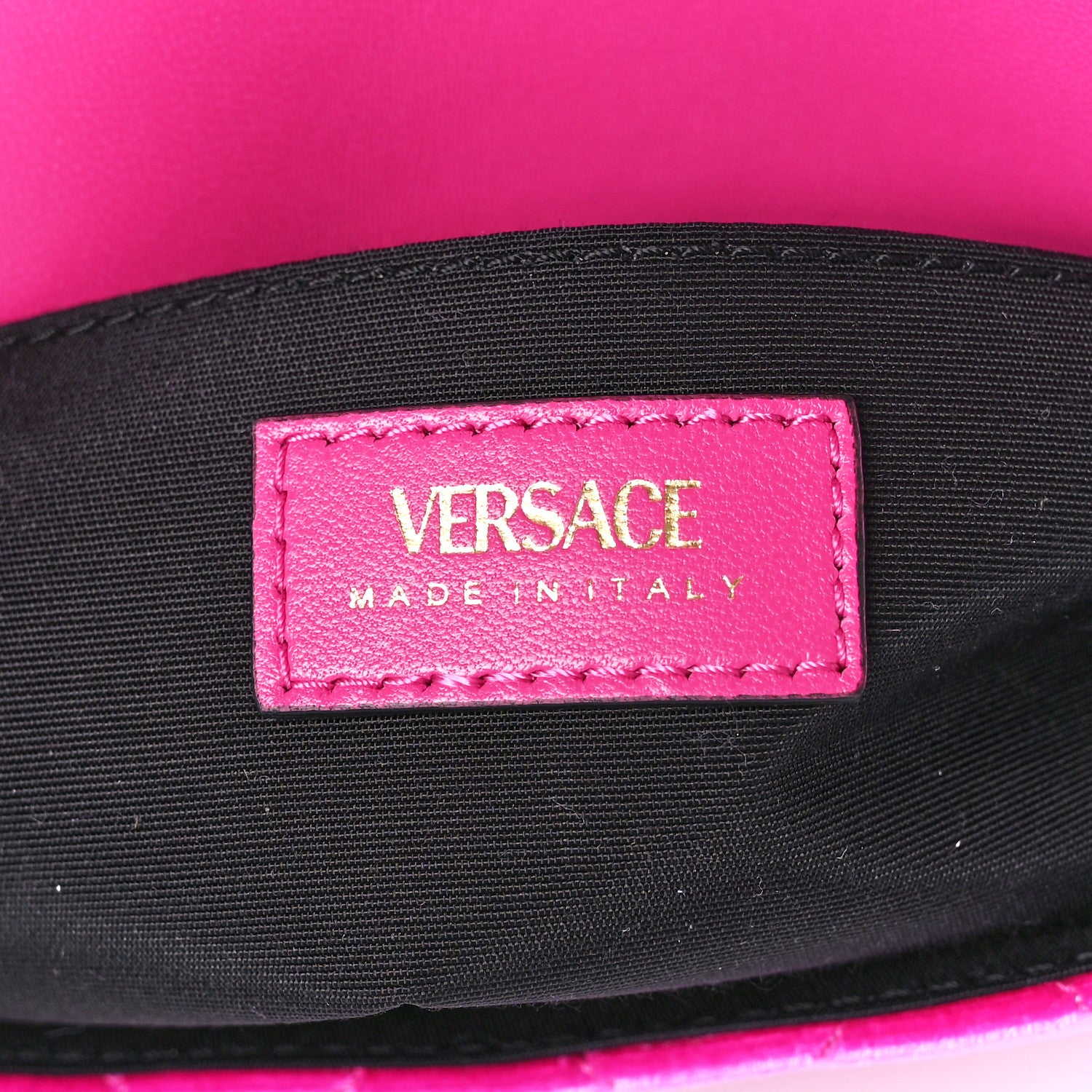 Versace Velvet Quilted Medusa Chain Crossbody Pink 6 of 12