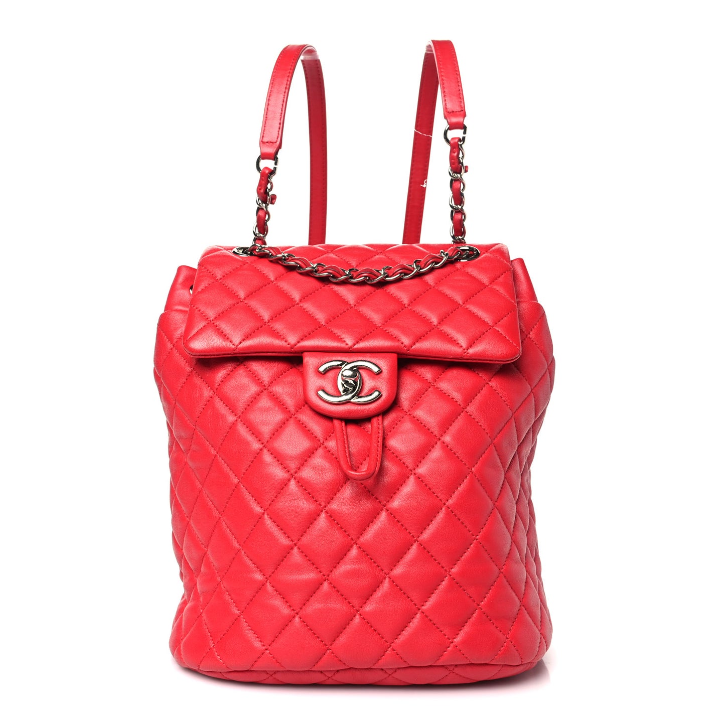Lambskin Quilted Small Urban Spirit Backpack Red