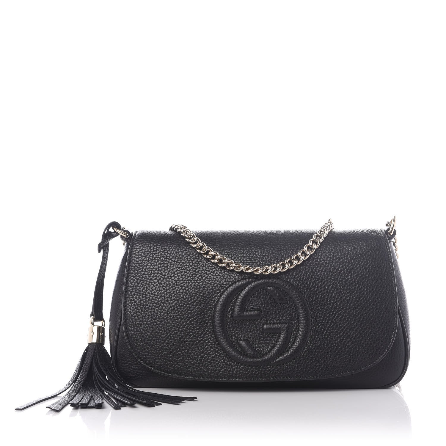 Gucci Pebbled Calfskin Medium Soho Flap Crossbody Black 1 of 9