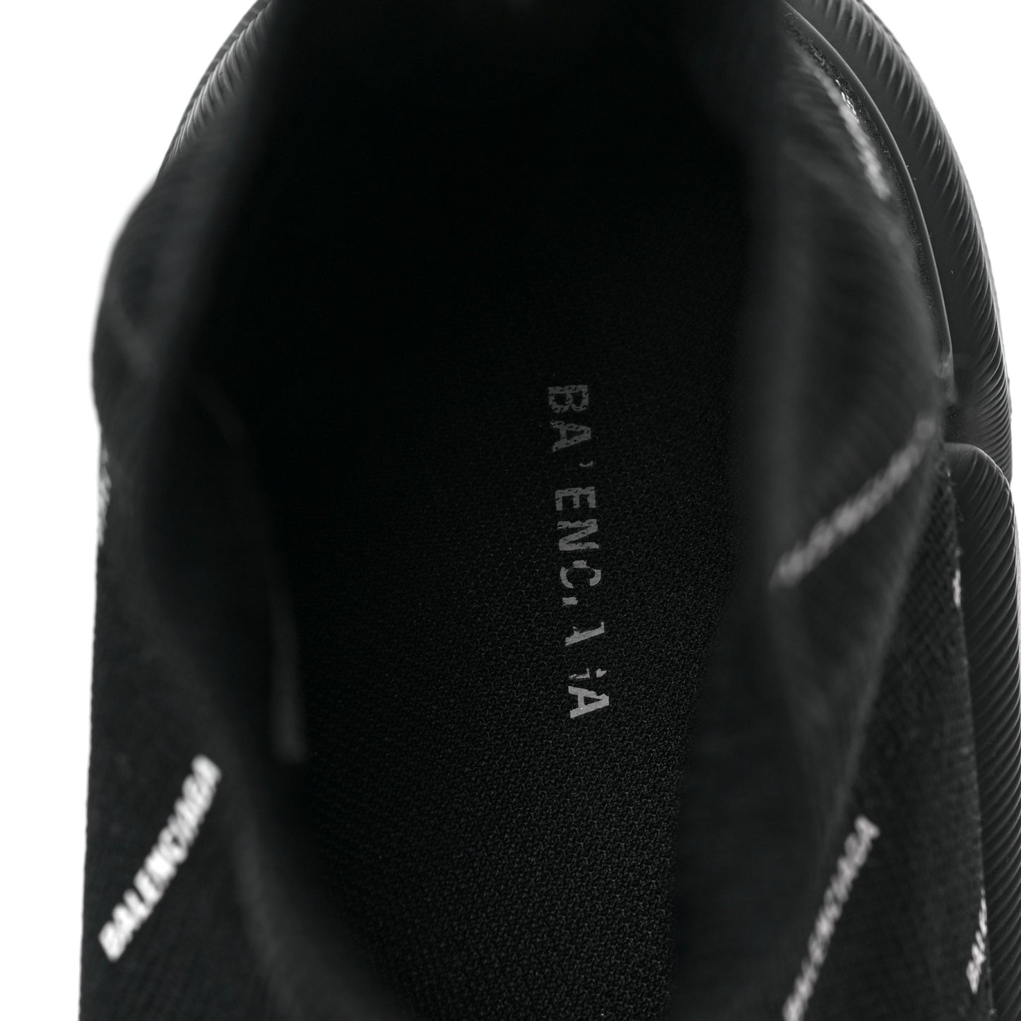 Neoprene Knit Allover Logo Bi-Color Sole Mens Speed Sneakers 43 Black White