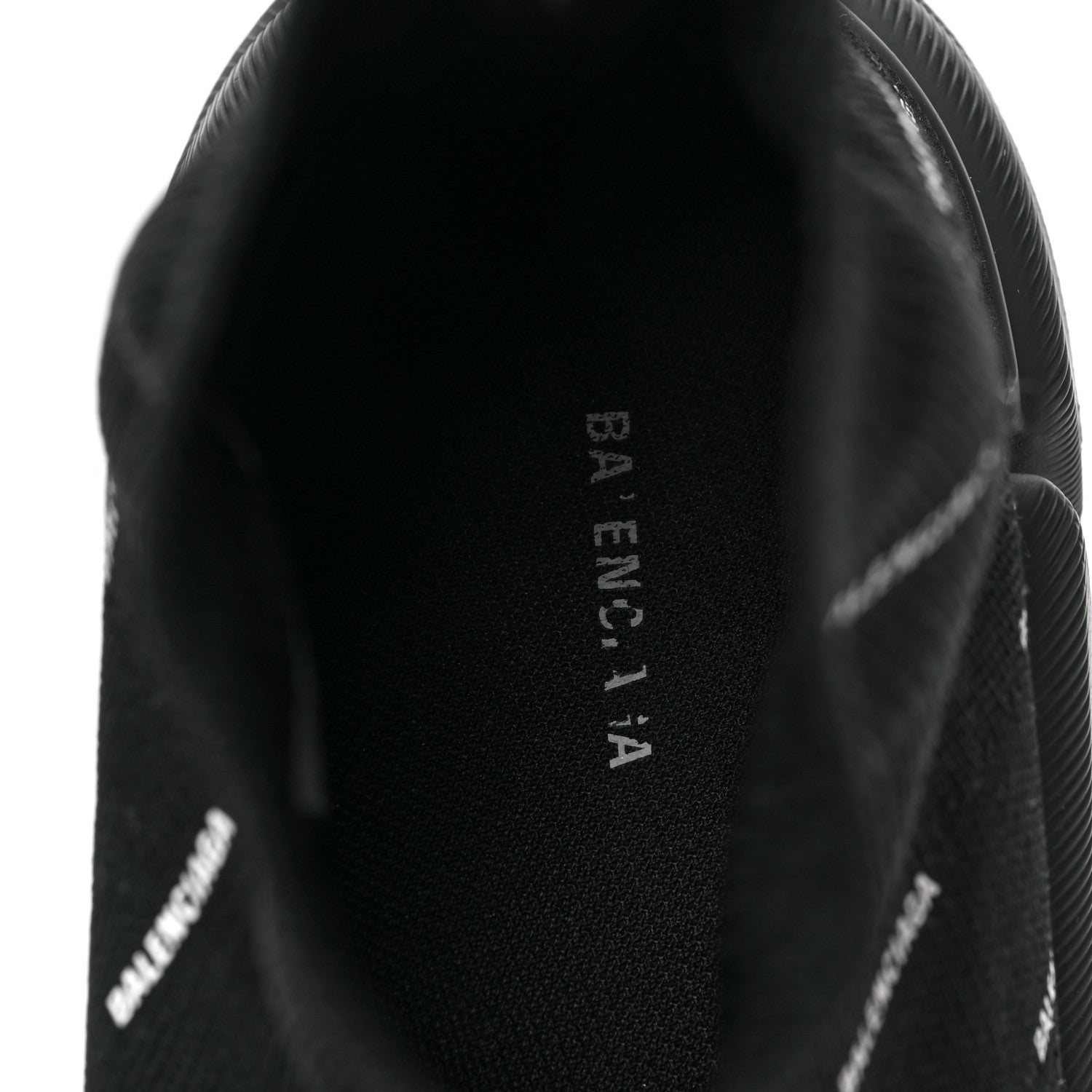 Balenciaga Neoprene Knit Allover Logo Bi-Color Sole Mens Speed Sneakers 43 Black White 7 of 7