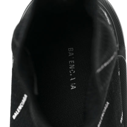 Balenciaga Neoprene Knit Allover Logo Bi-Color Sole Mens Speed Sneakers 43 Black White 7 of 7