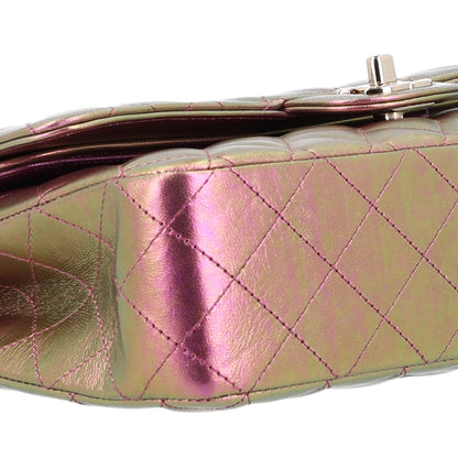 Chanel Iridescent Lambskin Quilted Medium Double Flap Purple 8 of 9