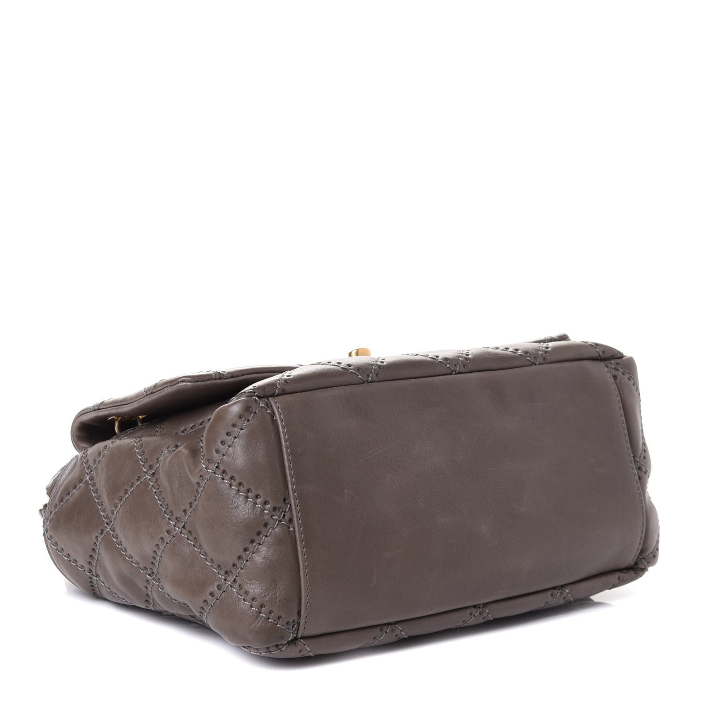 Calfskin Quilted Retro Chain Shoulder Bag Grey
