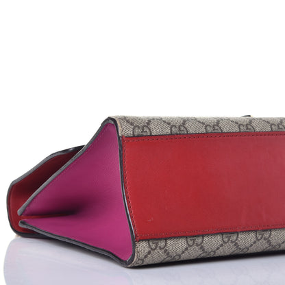 Gucci GG Supreme Monogram Calfskin Medium Padlock Shoulder Bag Beige Hibiscus Red New Rosette 8 of 10