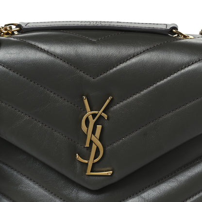 Saint Laurent Calfskin Y Quilted Monogram Small Loulou Chain Satchel Pebble 8 of 10