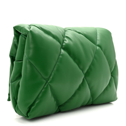 Balenciaga Nappa Calfskin Quilted Touch B Puffy Clutch Leaf Green 3 of 10