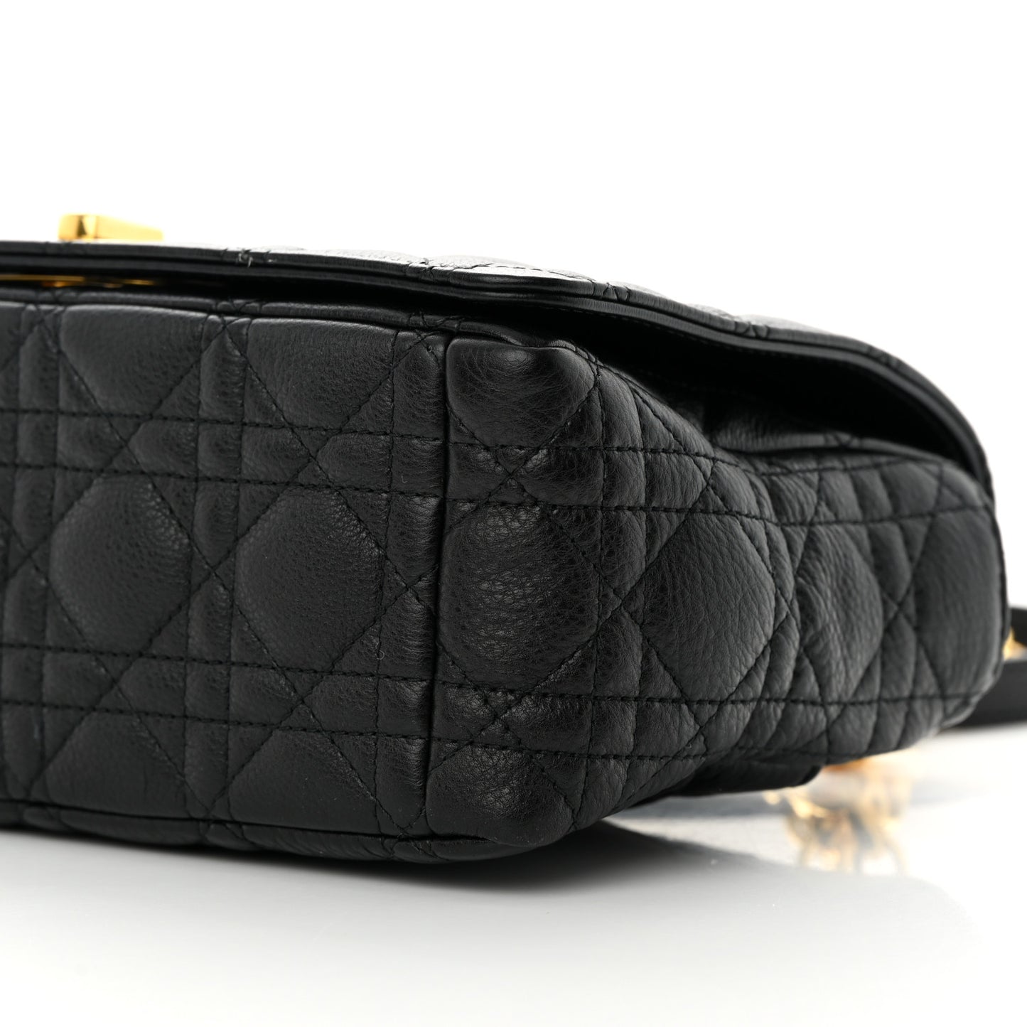 Calfskin Cannage Medium Caro Bag Black