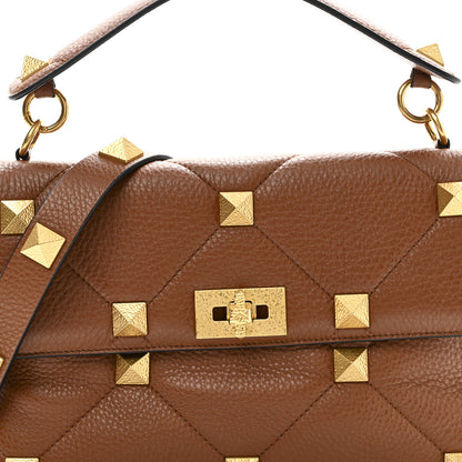 Valentino Garavani Grained Calfskin Large Roman Stud Shoulder Bag Selleria 7 of 9