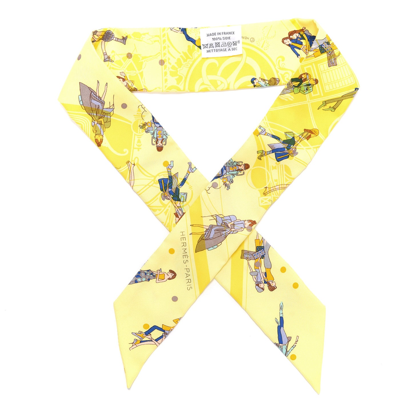 Silk Ex-Libris Les Parisie Twilly Jaune Soufre Gris