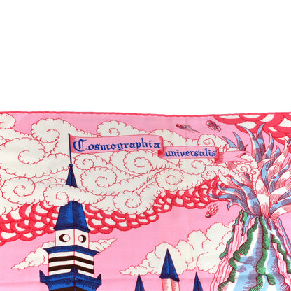 Hermes Cashmere Silk Cosmographia Universalis Shawl 140 Rose White Bleu 2 of 6