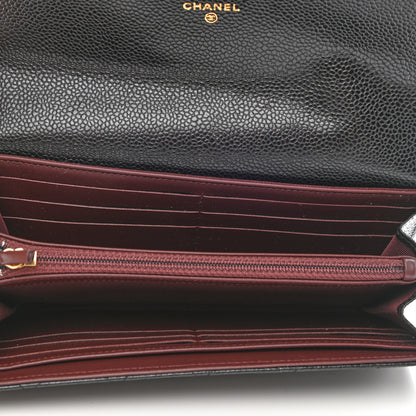 Chanel Caviar Quilted Large Gusset Flap Wallet Black 5 of 8