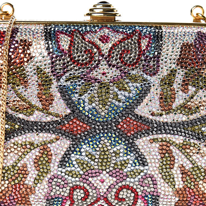 Judith Leiber Swarovski Crystal Flower Minaudiere Clutch Gold 10 of 10
