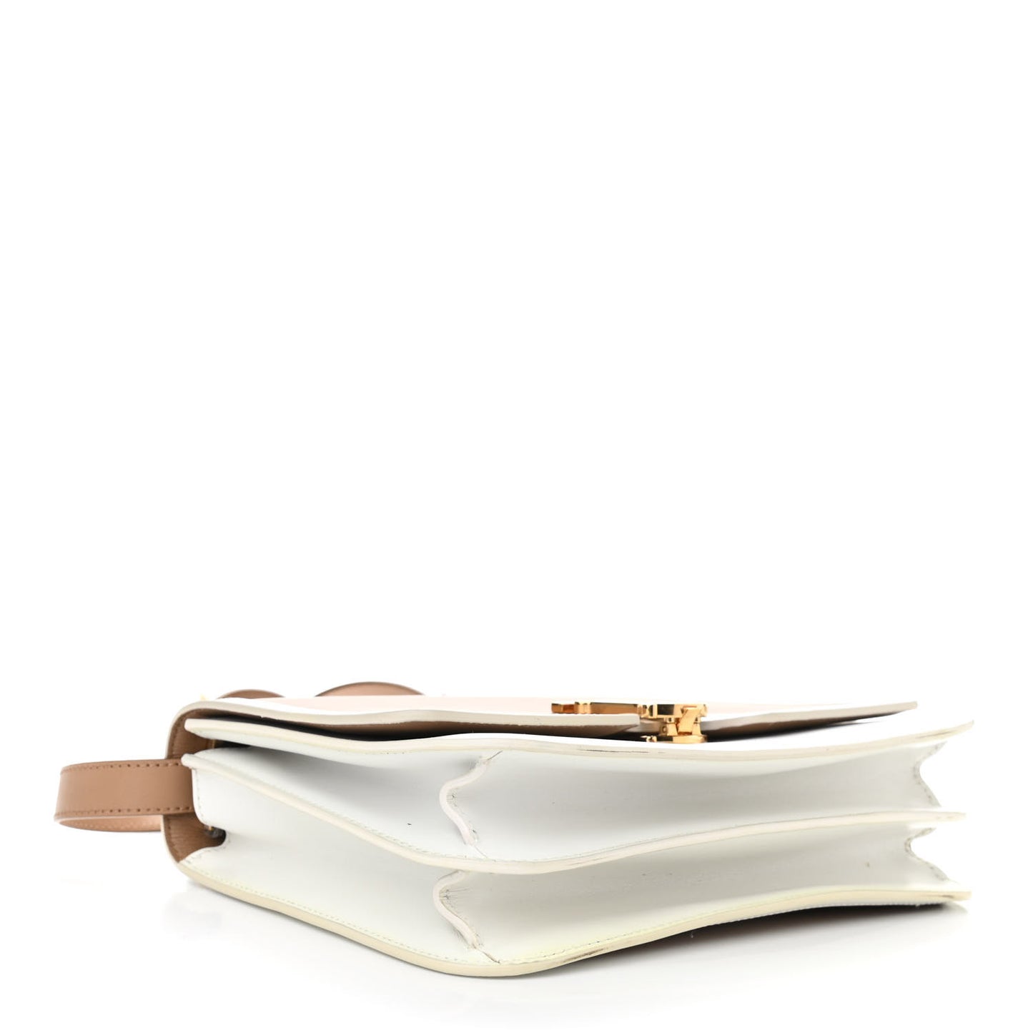 Smooth Calfskin Monogram Medium TB Bag Chalk White Camel