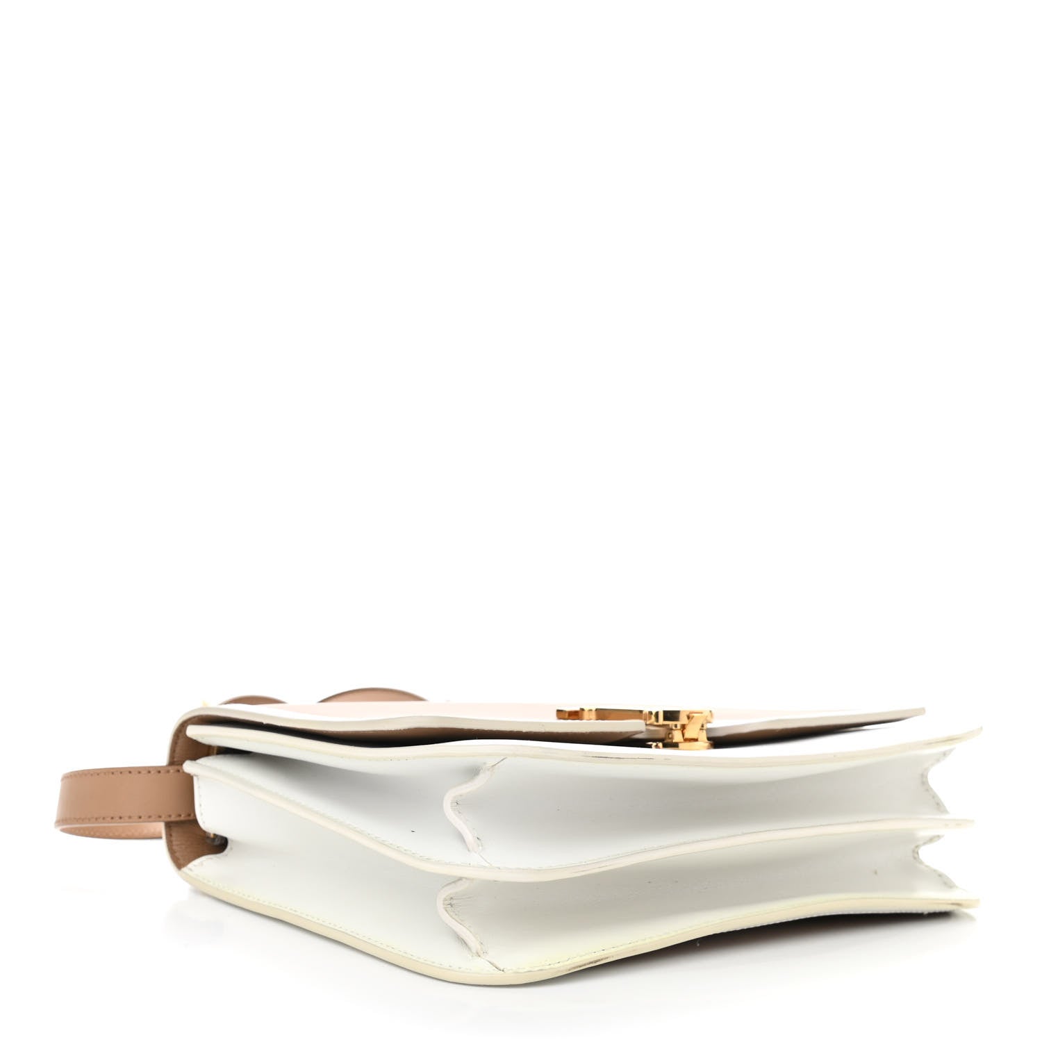 Burberry Smooth Calfskin Monogram Medium TB Bag Chalk White Camel 4 of 10