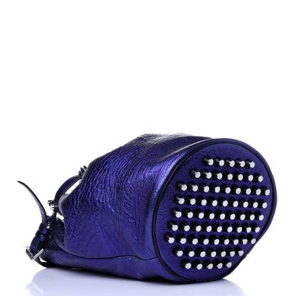 Alexander Wang Metallic Pebbled Lambskin Diego Bucket Purple Nickel Hardware 5 of 13