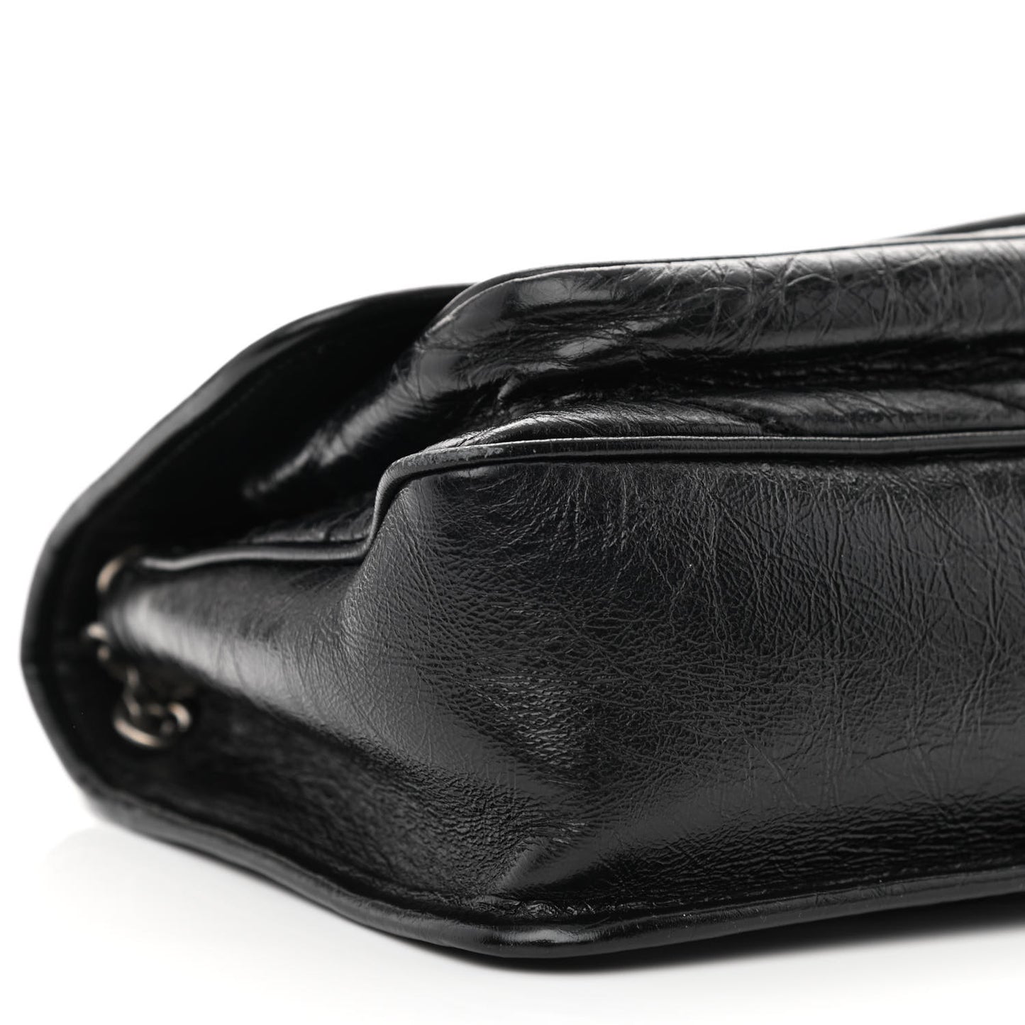 Crinkled Lambskin Matelasse Monogram Baby Niki Chain Satchel Black