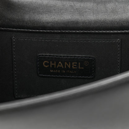 Chanel Lambskin Quilted Horizontal Boy Brick Studded Flap Black 6 of 15