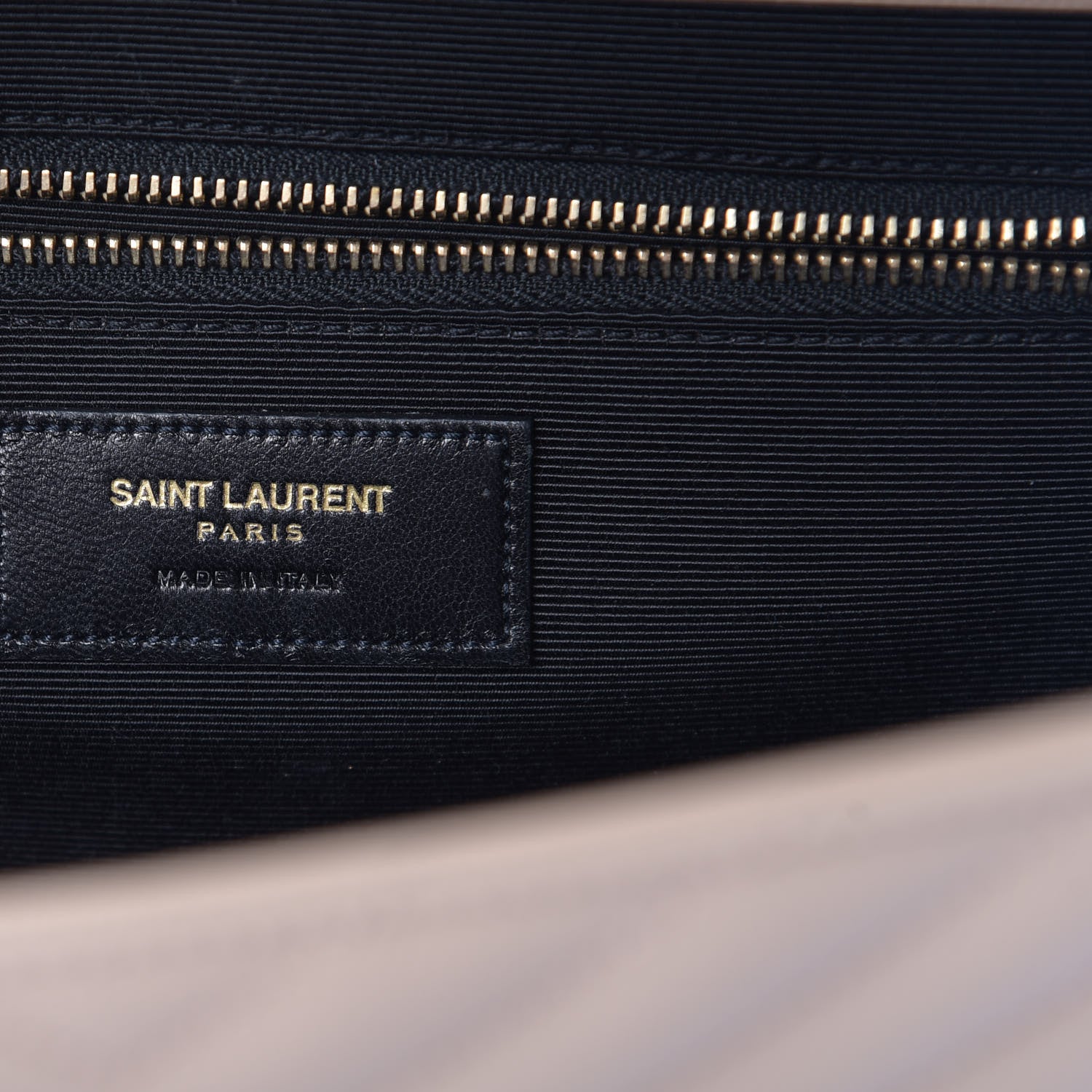 Saint Laurent Grain De Poudre Matelasse Chevron Large Monogram Satchel Dark Beige 6 of 10