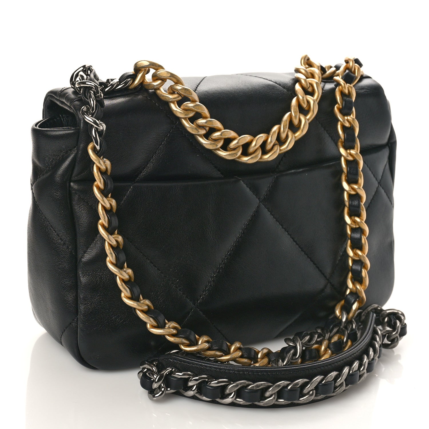 Chanel Lambskin Quilted Medium Chanel 19 Flap Black 2 of 8