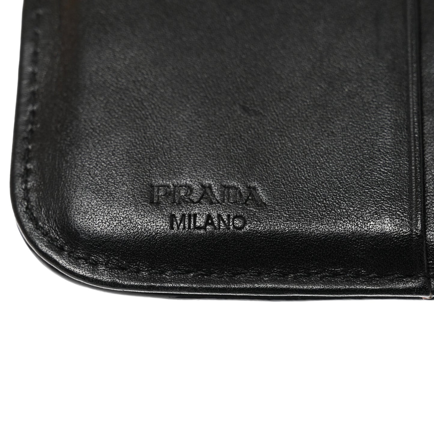 Tessuto Nylon Patent Compact Zip Around Wallet Black