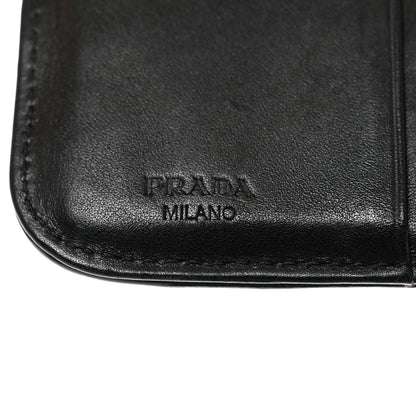Prada Tessuto Nylon Patent Compact Zip Around Wallet Black 7 of 12