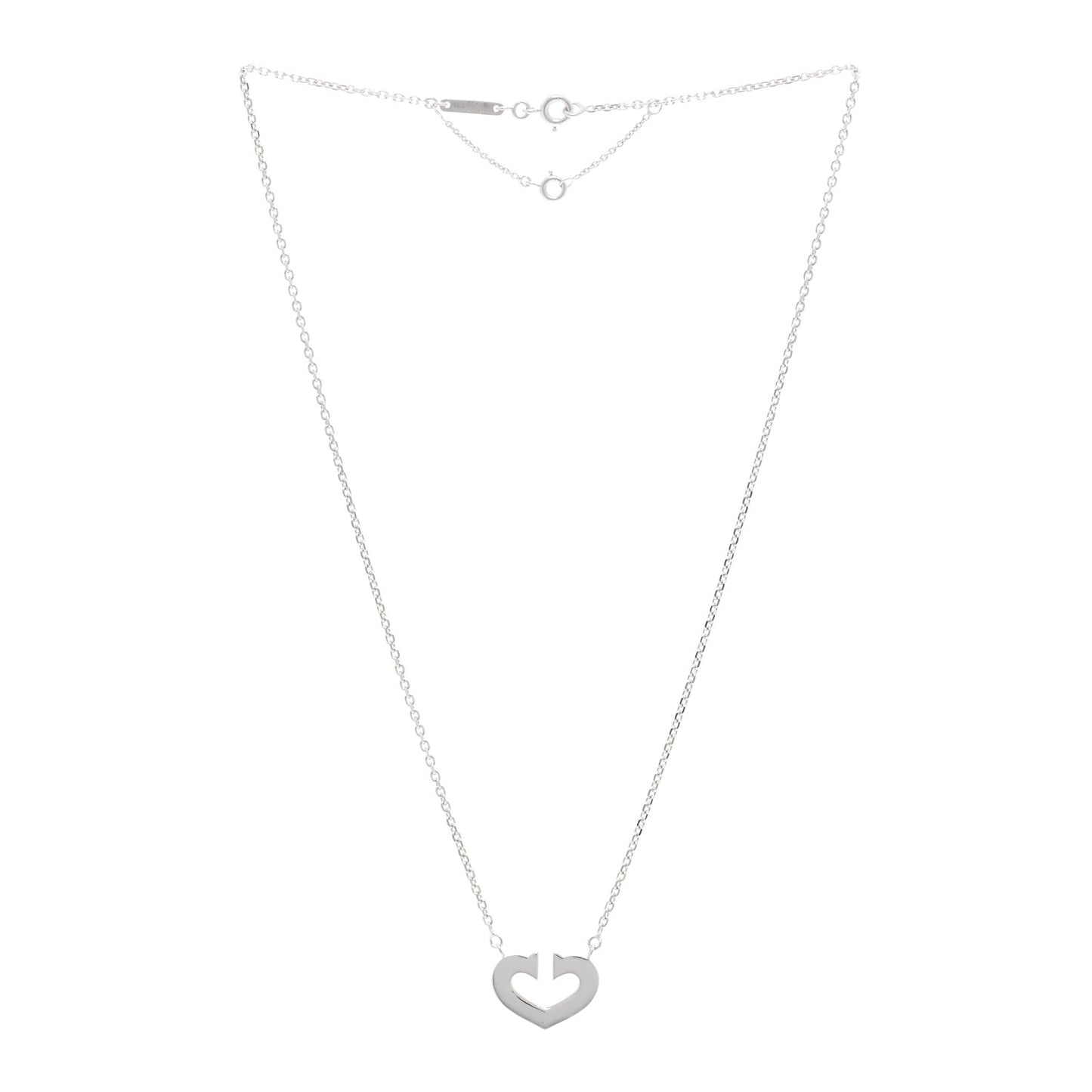 18K White Gold Medium Hearts and Symbols Necklace