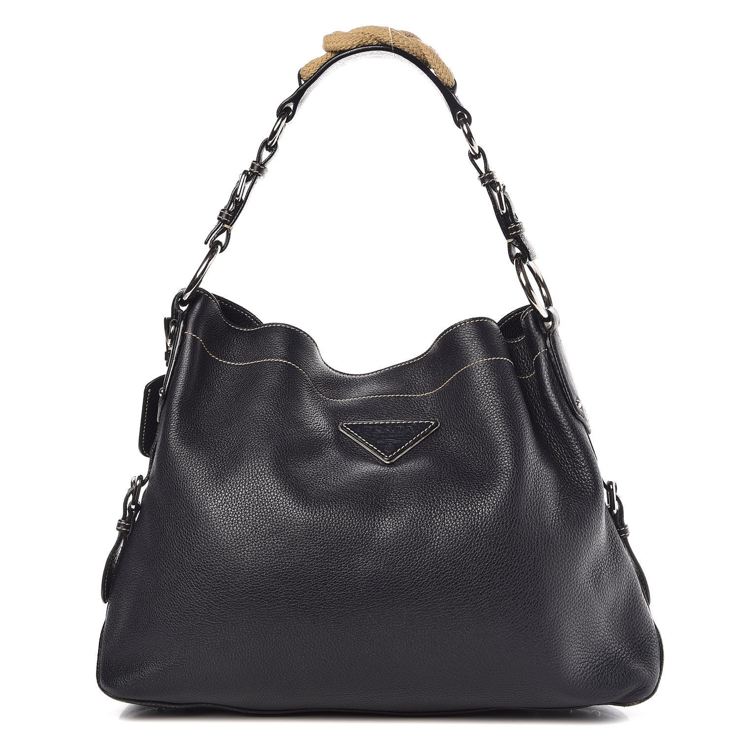 Prada Vitello Daino Rope Hobo Black 1 of 13
