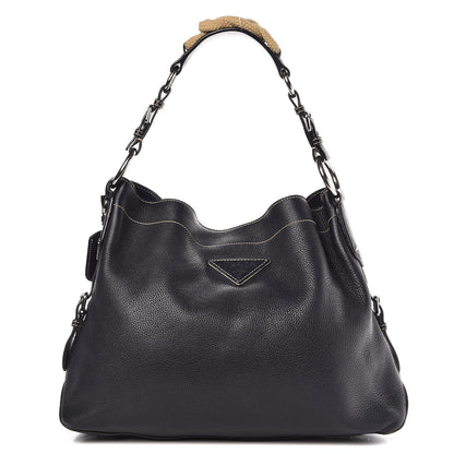 Prada Vitello Daino Rope Hobo Black 1 of 13